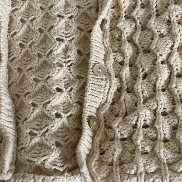 Zara Knit Cropped Cardigan Cream/Beige - Picture 4 of 9